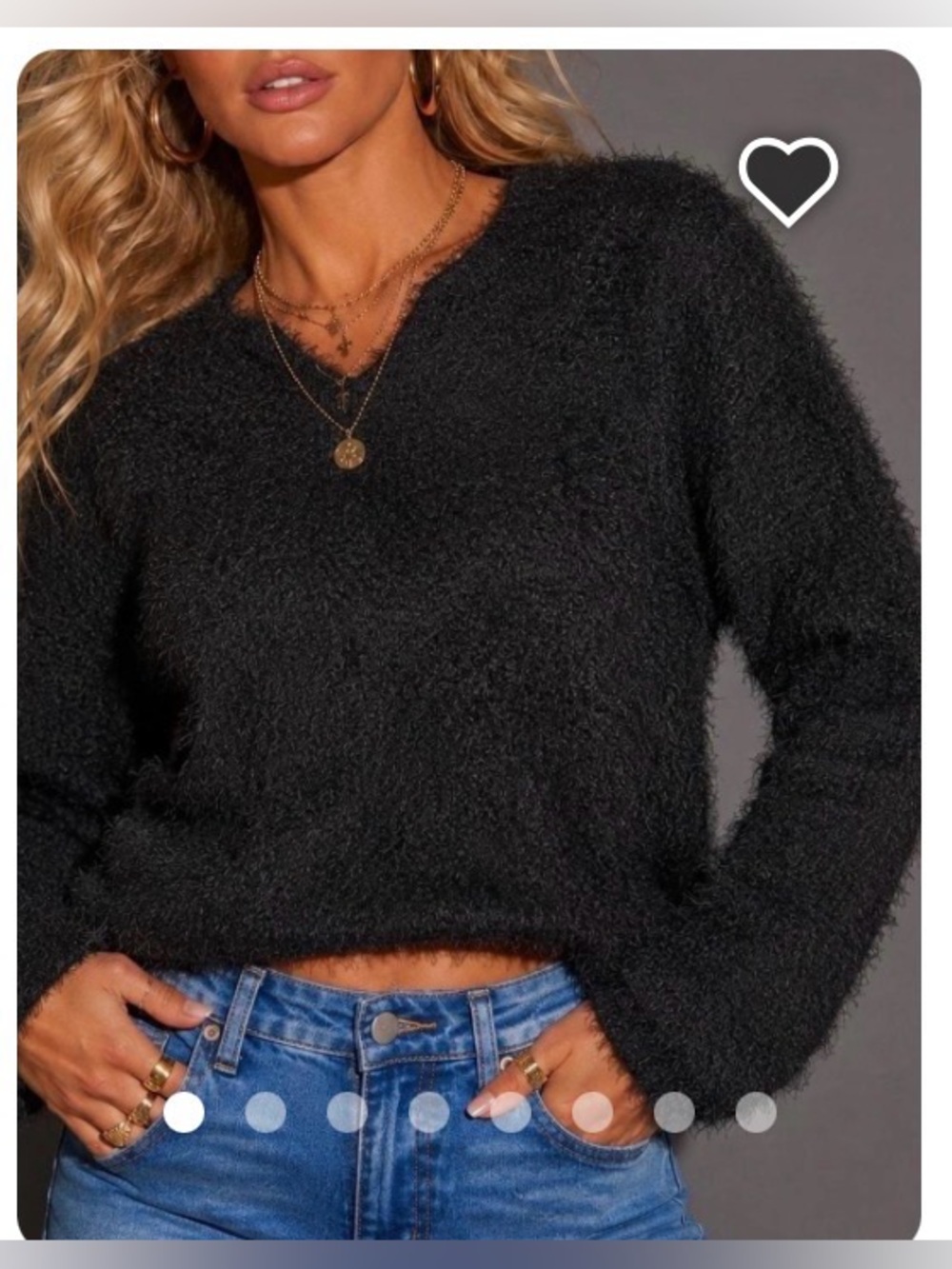 NWOT Free People NWOT Serendipity V-Neck Sweater Black Eyelash